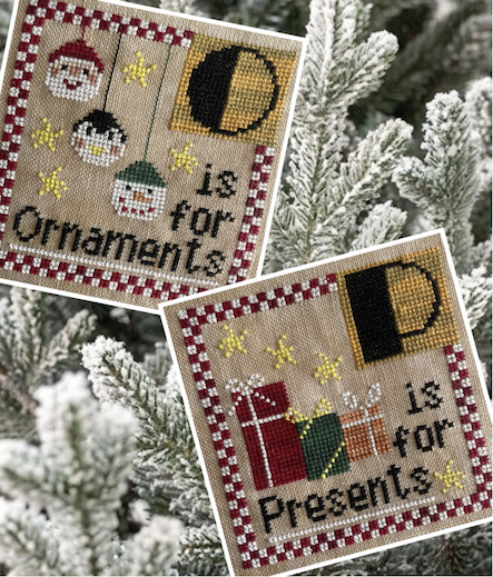 Christmas alphabet, letters: O/P